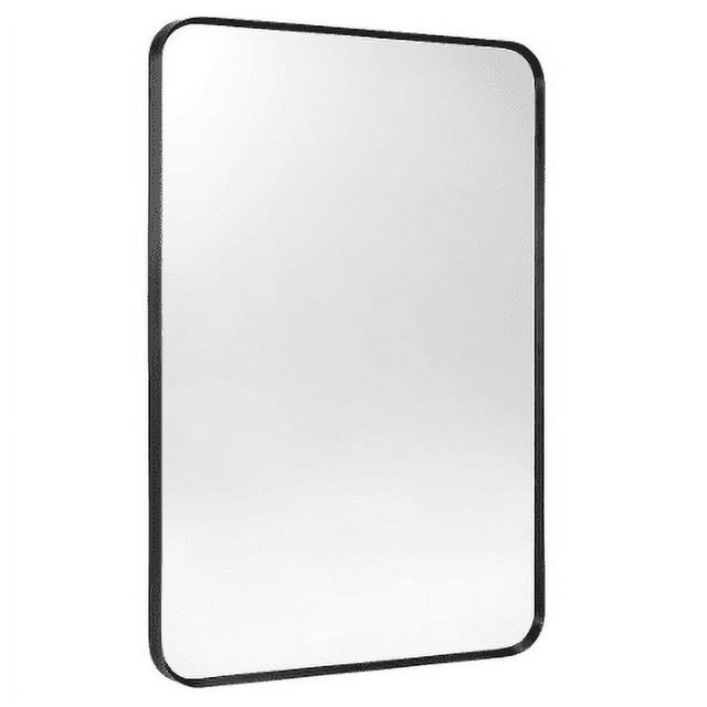1 Set Of Aluminum Alloy + Mirror Non-Sinking Aluminum Alloy 20Mm Frame Environmentally Friendly Resin Bathroom Mirror, Simple Hanging Strip Installation Without Led Light