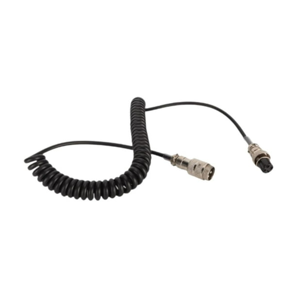Cable de extensión de micrófono de radio de 4 pines después de estirarlo 150 cm/59,06 pulgadas, diseño de resorte, macho a hembra, piezas de repuesto