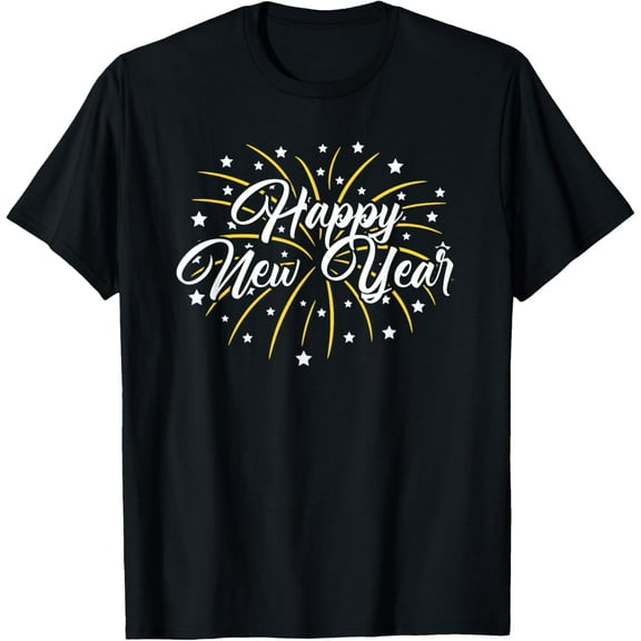 Happy New Year Tee Unisex-T-Shirt Black Small tee