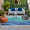 thumbnail image 2 of Turquoise Blue Gray Outdoor Rug for Patio/Deck/Porch, Non-Slip Large Area Rug 5 x 7 Ft, Vintage Minimalist Ombre Abstract Indoor Outdoor Rugs Washable Area Rugs, Reversible Camping Rug Carpet Runner, 2 of 8
