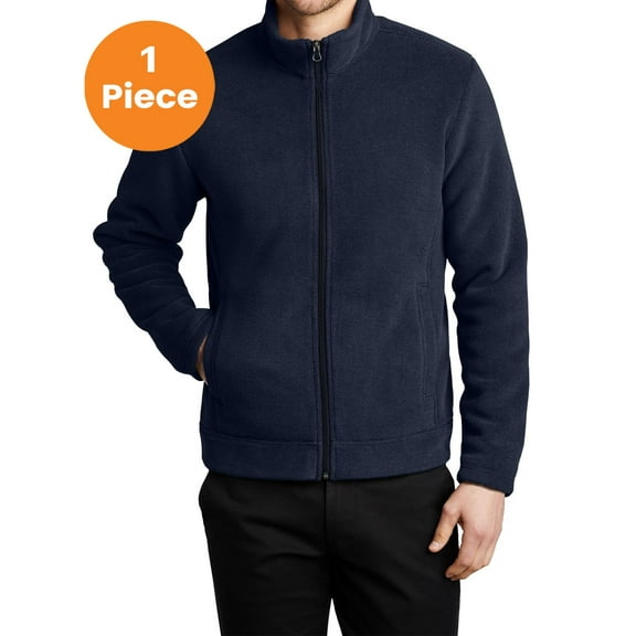 Port Authority F211 Ultra Warm Brushed Fleece Jacket, Insignia Blue/ River Blue Navy, L, Coats & Jackets