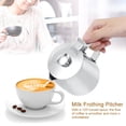 thumbnail image 2 of 350 ml milk jar stainless steel milk craft coffee latte foam pull art pot mug with lid home cafe use, 2 of 8