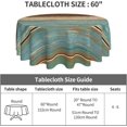 thumbnail image 3 of Wooden Rustic Tablecloth Round Farmhouse Turquoise Table Cloths Washable Rustic Table Cover for Decoration Kitchen Dining Room 60x90 Inch, 3 of 6