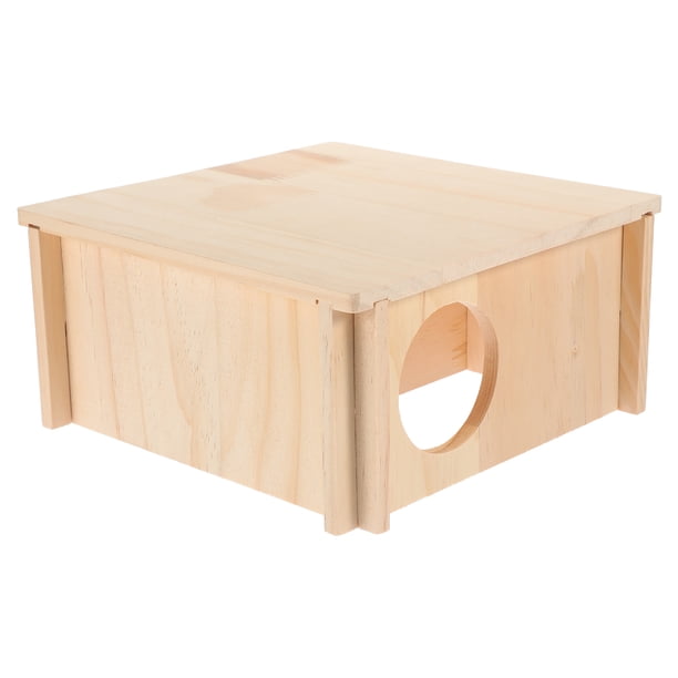 Escondite de madera para hámster, casa de descanso para hámster, casa para conejillos de indias, nido pequeño para mascotas de interior