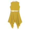 thumbnail image 4 of TiaoBug Robe de Danse Métallique pour Filles Enfants, Tunique d'Église, Robe de Culte, Tenue de Danse Jaune 14, 4 of 6