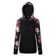 thumbnail image 5 of Sudadera con capucha para mujer, estampado floral, manga larga, bolsillo, suéter con capucha, top, negro, m Inevent AP000831-10, 5 of 7