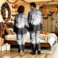 thumbnail image 6 of DORKASM Halloween Couple Pajamas Matching Sets Long Sleeve Pajama Set for Women & Men Button-Down V-Neck Sleepwear House Wear Khaki 3XL, 6 of 6