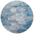thumbnail image 2 of 8' Denim Blue And Sky Blue Round Abstract Washable Indoor Outdoor Area Rug, 2 of 5