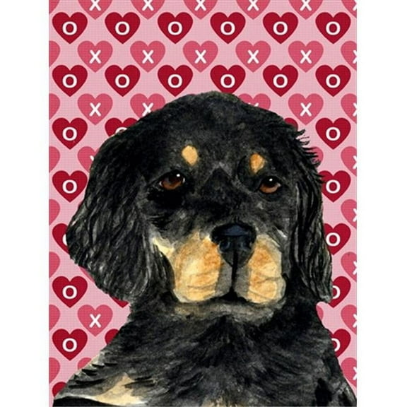 11 x 15 In. Gordon Setter Hearts Love And Valentines Day Portrait Flag, Garden Size