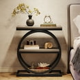 thumbnail image 5 of Tribesigns 3-Tier Narrow End Table with Black Metal Frames, Industrial Wood Side Table for Living Room, Slim Nightstand for Bedroom, Grey, 5 of 9