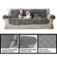thumbnail image 3 of Mainstays Sofa Quilted Plush Fabric Pet Cover Multipurpose Furniture Protector, Gray, 3-Piece, 3 of 9
