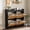 Black, variant on Ourlova Shoe Storage Cabinet with 4 Flip Drawers Wood Shoe Cabinet with Rattan Doors and Adjustable Shelves Freestanding Shoe Organizer Black