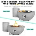 thumbnail image 5 of ReeQuo 31.5” Propane Fire Pit Table – Outdoor Gas Fire Table with Tank Cover & Lid, 2-in-1 Firepit Coffee Table, 5 of 10