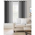 thumbnail image 2 of Grey White Ombre Blackout Curtains for Bedroom/Living Room, Thermal Insulated Kitchen Curtains, Contemporary Art Abstract Aesthetics Grommet Darkening Window Treatment Drapes 27.5"x39"x2, 2 of 8
