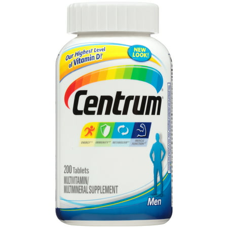 Centrum Men (200 Count) Multivitamin / Multimineral Supplement Tablets, Vitamin D3