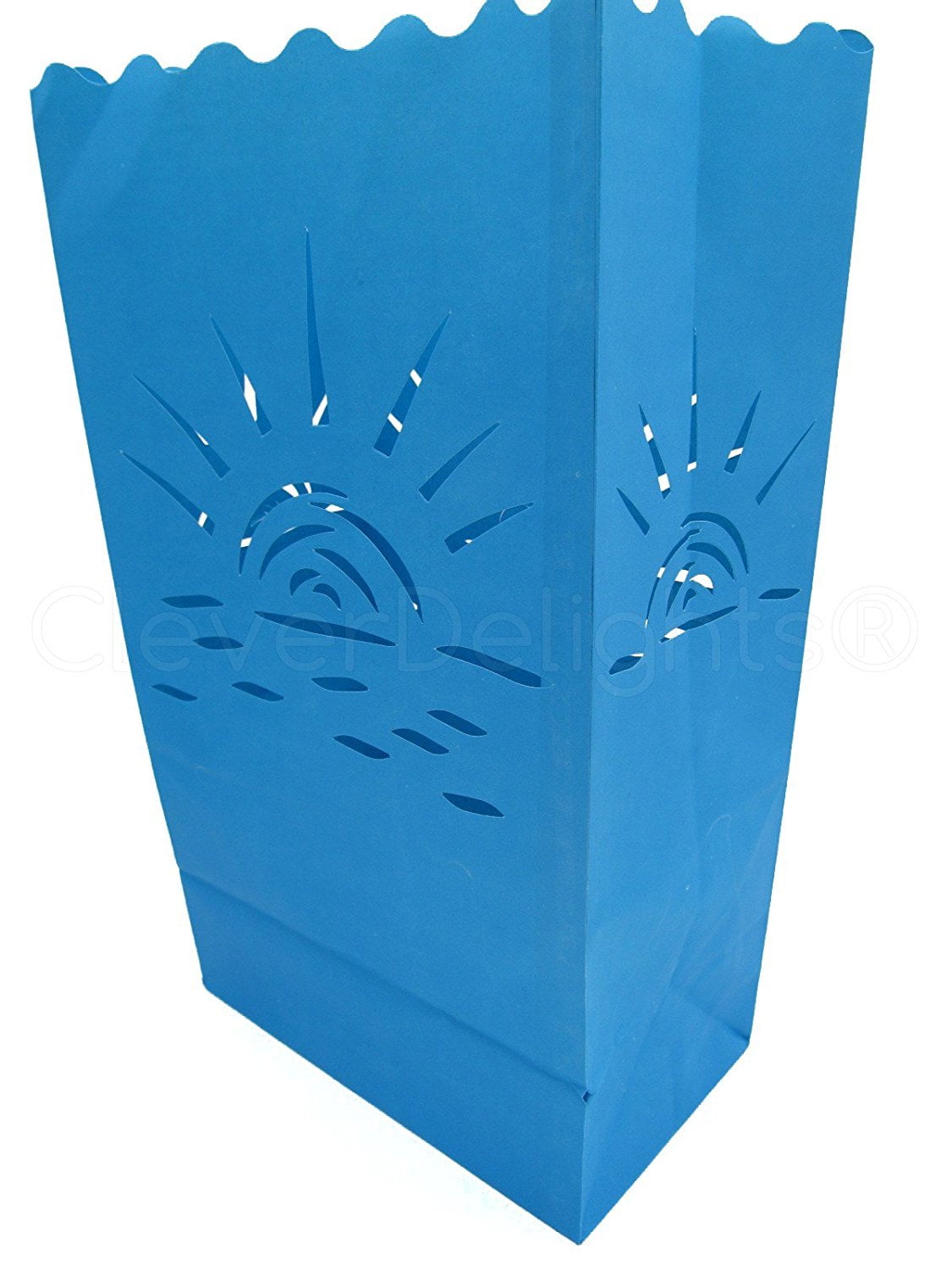 CleverDelights Blue Luminary Bags 20 Count Sunset Design Wedding, Reception, Party and