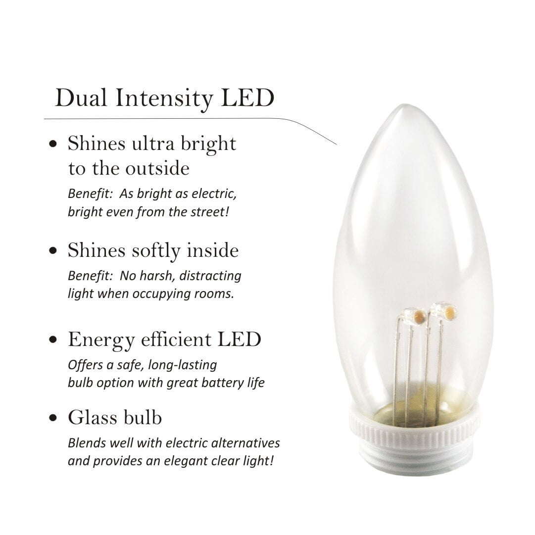 612 Vermont Ultra Bright Battery Operated LED Window Candle Replacement Bulbs, VT-1935-R4-W (4 Bulbs/Pack)