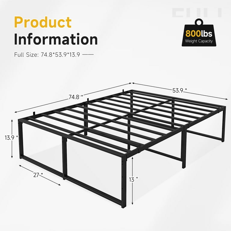 WhizMax Sturdy Steel Bed Frame, Simple Base, No Box Spring