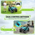 thumbnail image 5 of Funcid 24V Ride on Car with Remote Control & 2 Seater, 2WD/4WD Switchable Powered Ride on Toys for Boys, Girls, 4 x 100W Kids Ride on Truck, Colorful LED Lights, Bluetooth, MP3, USB, 6MPH, Blue, 5 of 9