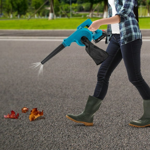 ToppiJoy 2-in-1 Cordless Leaf Blower and Vacuum Cleaner, Portable Handheld Cordless Air Blower Leaf Blower with Battery & Charger, for Leaf Blowing, Cleaning Blue