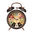 thumbnail image 2 of Vintage Twin Bell Alarm Clock Silent Non Ticking Metal Desk Clock Loud Alarm Bedroom Office Decor, 2 of 6