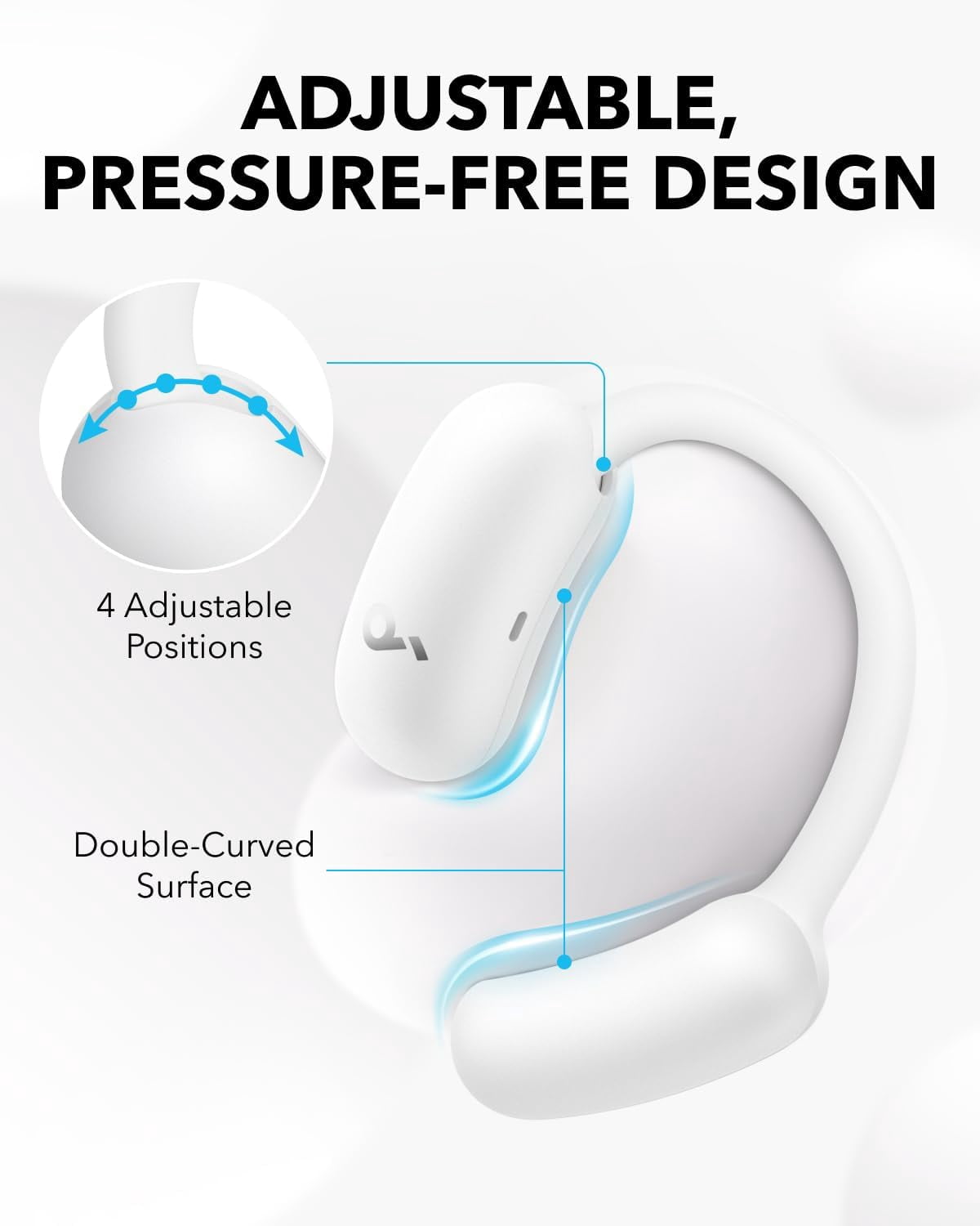 Restored Like New Soundcore AeroFit 2 by Anker, Open-Ear Headphones, Adjustable Ear Hooks, Snug Fit (Refurbished)