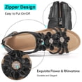 thumbnail image 3 of Ecetana Wedge Sandals for Women Floral Embellished Open-Toe Dressy Sandals with Zipper Summer Heeled Sandals, 3 of 6