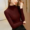 thumbnail image 6 of yillto Thermal Tops for Women Mock Neck Pullover Layered Slim Shirts Turtleneck Basic Warm Clothes, 6 of 6