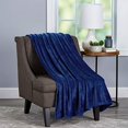 thumbnail image 2 of LHC 66-Throw002 Oversized Microfiber Velvet Solid Polyester Throw Blanket Velvet Throw - Midnight Blue, 2 of 4