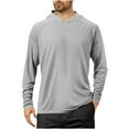 thumbnail image 3 of Danhjin Sweatshirts for Men Long Sleeve Hoodies Sun Protection Lightweight Cre W Neck Tops Going Out Hiking Hooded Blouse, 3 of 7