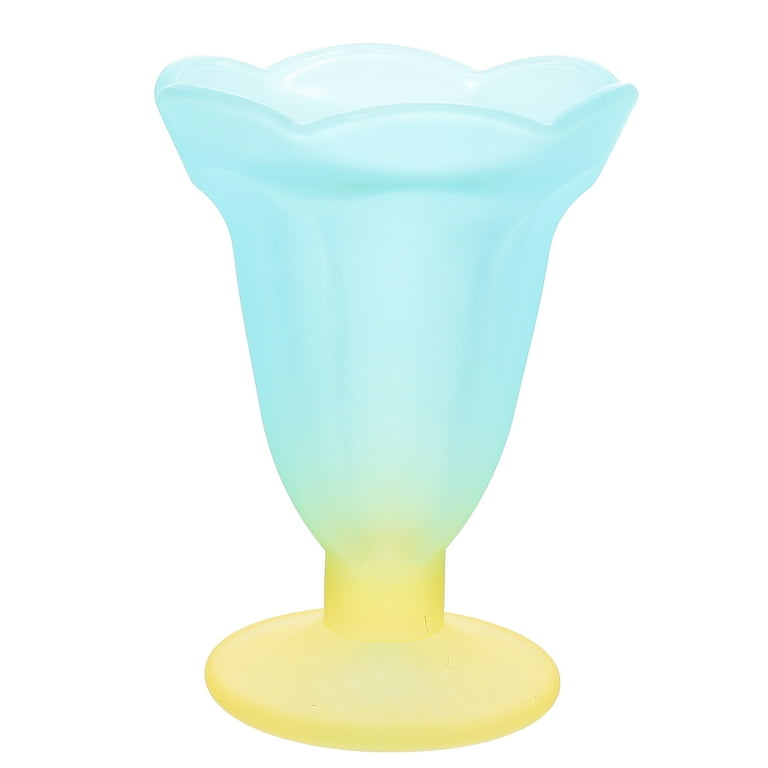 NUOLUX Vintage Frosted Glass Cup Colored Dessert Cup Milkshake Cup Ice  Cream Cup