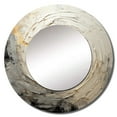 thumbnail image 2 of Designart "Meditative Movement in Grey and Beige I" Abstract Spirals Rund Mirror For Wall Decor - Large Grey Round Printed Mirror -Modern Round Living Room Mirror - 29" x 29", 2 of 6