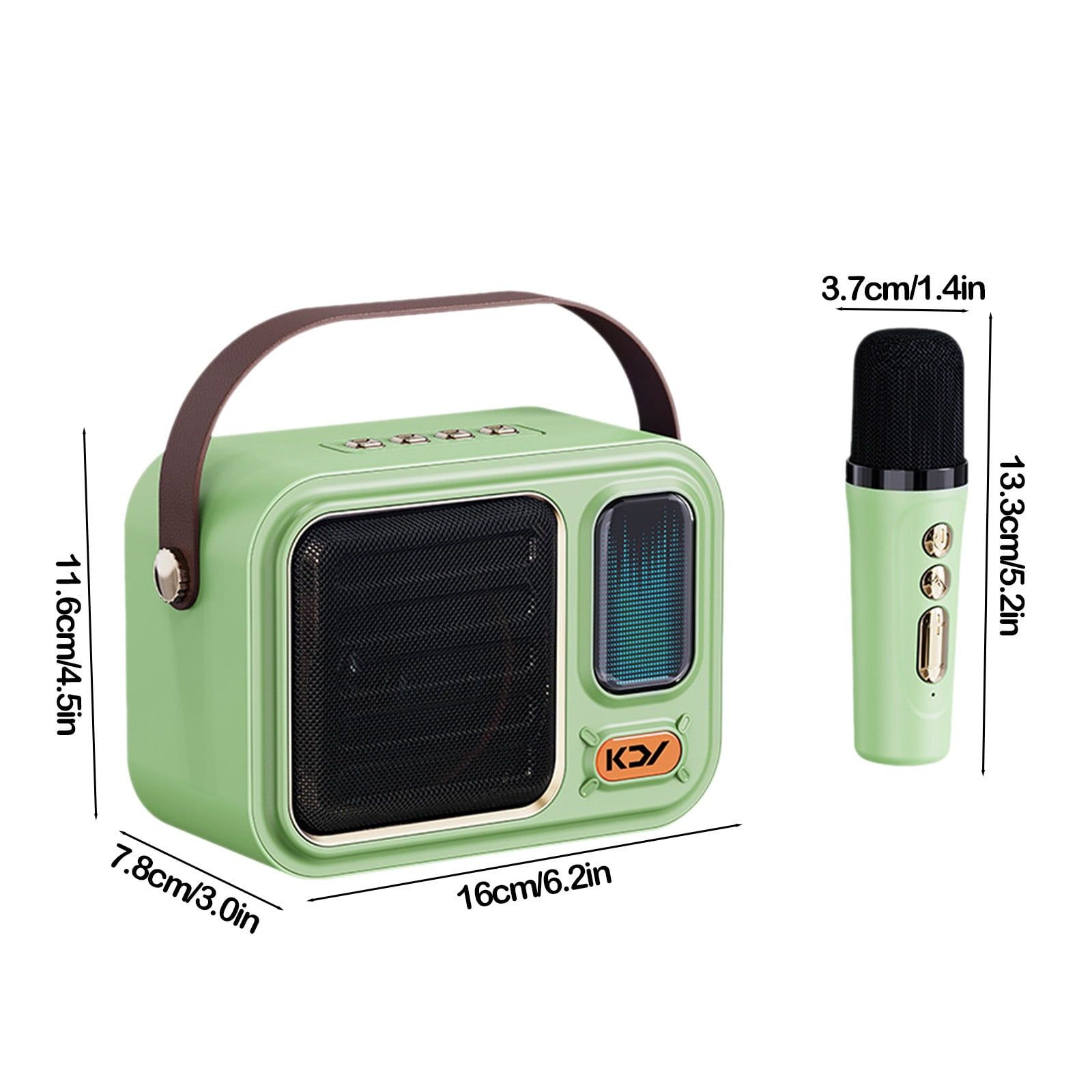 Foqnuq Handheld Bluetooth Karaoke Speaker Mini Microphone 1500mAh Portable Sound System with DSP Reverb for Outdoor Singing Parties