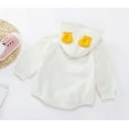 thumbnail image 2 of Salute Baby Unisex Girls Boys Long Sleeve Romper Bear Face Hooded Sweatshirts Romper Warm Thick Bodysuit for Infants White 6-12 Months, 2 of 5