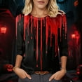 thumbnail image 2 of YDFCWXW Halloween T Shirts for Women Casual 3/4 Sleeve Tops 2025 Halloween Shirts for Teens , XL, 2 of 9
