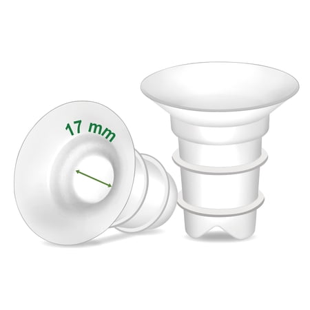 17mm Maymom Flange Inserts (Long Plus) Compatible with Freemie 25mm Flanges; Compatible with 24mm Medela PersonalFit Flange, Spectra 24mm Flange, Momcozy S9 Pro/S12 Pro, 2pc/pk