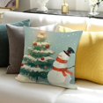 thumbnail image 3 of BANET Printed Merry Christmas Tree Throw Pillow Covers, Square Winter Couch Cushion Cover Hidden Zipper Pillowcase Home Sofa Decor 24x24in, 3 of 5
