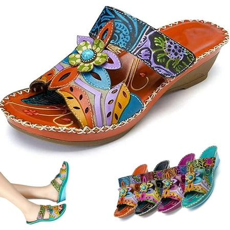 

Bohemian Fashion Non-Slip Orthopedic Sandals Fashion Shoes Comfortable Slippers with Arch Support Slip on Sandal