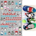 thumbnail image 4 of Pegatinas navideñas para uñas, adornos de Arte de uñas, tatuajes, pingüino, Papá Noel, alce, árbol, ciervo, oso, deslizadores lindos, copos de nieve blancos, 4 of 4