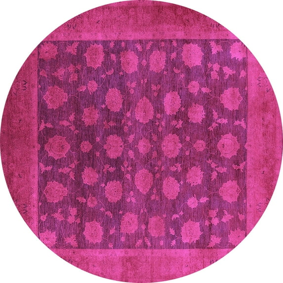 Ahgly Company Indoor Round Oriental Purple Industrial Area Rugs, 6' Round