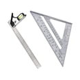 thumbnail image 2 of Jiaeri Combination Square Ruler Set Stainless Steel 12 Inch with Angle Finder Protractor Level Precision Measuring Tool for Woodworking Metalworking, 2 of 8