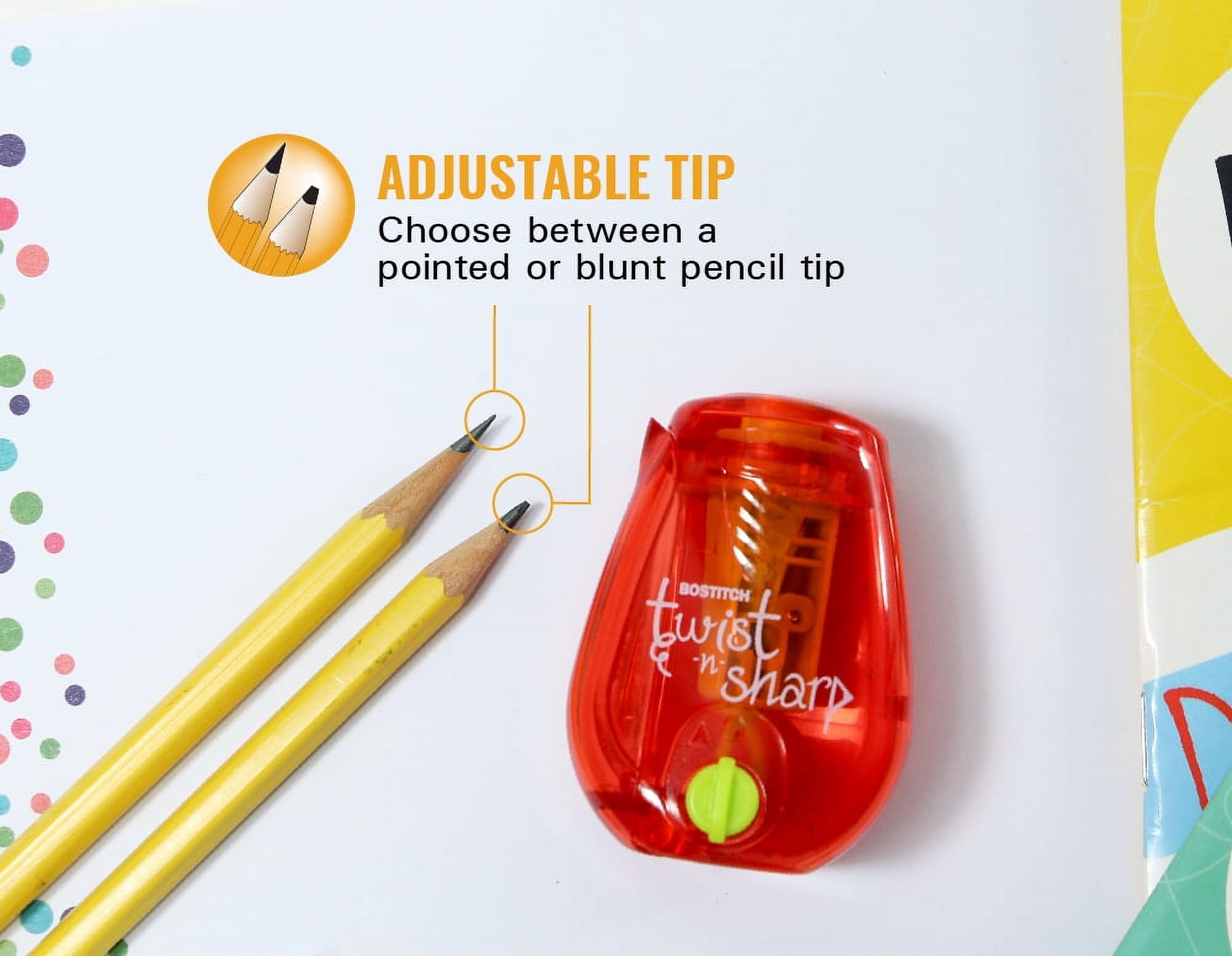 Bostitch Twist-n-Sharp Manual Pencil Sharpener, Assorted Colors - image 5 of 9
