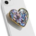 thumbnail image 2 of LAICAIW Authentic Natural Sea Shell Mother of Pearl Expandible Collapsible Mobile Phone Grip Stand Holder for Smartphone Tablet Cell Phone Accessory (Black Fresh Water), 2 of 7