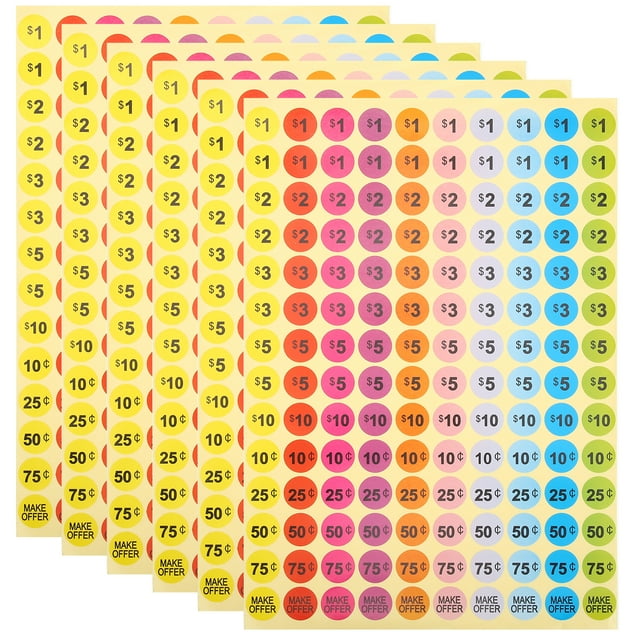 30 Sheets Garage Sale Stickers Yard Sale Pricing Stickers Sale Price