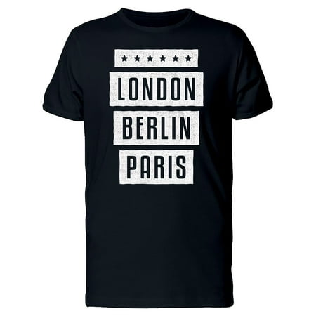 - Retro London Berlin Paris Tee Men's -Image by Shutterstock