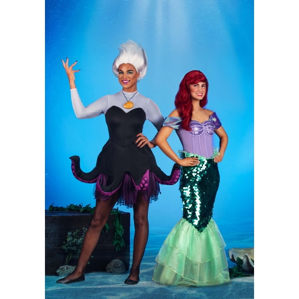 little mermaid dress walmart Plus Size Disney Ariel Mermaid Dress for Women | Adult | Womens | 1X | Blue/Purple/Yellow