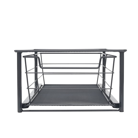 Mainstays Small Stackable Slide-Out Drawer Organizer, Black