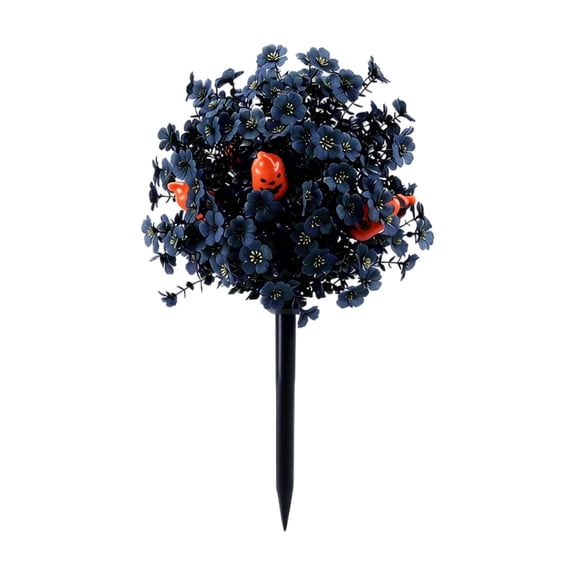 Halloween Yard Stake Decoration Artificial Eucalyptus Pumpkin Pick for Indoor Outdoor Display Seasonal Garden Porch Decor