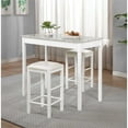thumbnail image 2 of Linon Tifton Three Piece Wood & Faux Marble Tavern Set Backless Stools in White, 2 of 14