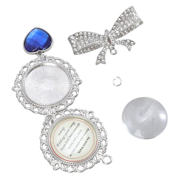 Osdhezcn Memorial Photo Brooch Pin with Sparkling Bowknot For Weddings And Anniversaries